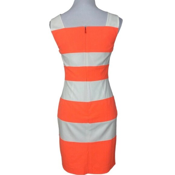 Andrew Marc Women's NWT Orange Striped‎ Bodycon Designer Resort Wear Dress 4/C34 - Picture 4 of 8